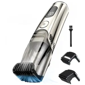 [FathersDayGift] Vacuum Beard Shaver for Men,Built-in Vacuum Trimmer for Mustache, Sideburns, Facial Hair, Rechargeable, IPX6 Waterproof, 2 Comb, Comfort face 2in1 Electric Razor rechargeable men 2025 ornament
