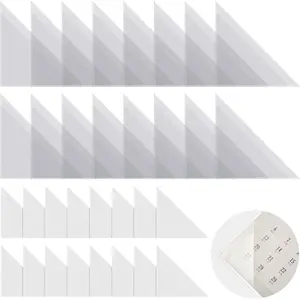 16 Packs Clear 3 x 3 Inches Plastic Peel and Stick Desk Calendar Corner Protectors with Double Sided Adhesive Keep Paper Flat Prevent Book Pages Curling