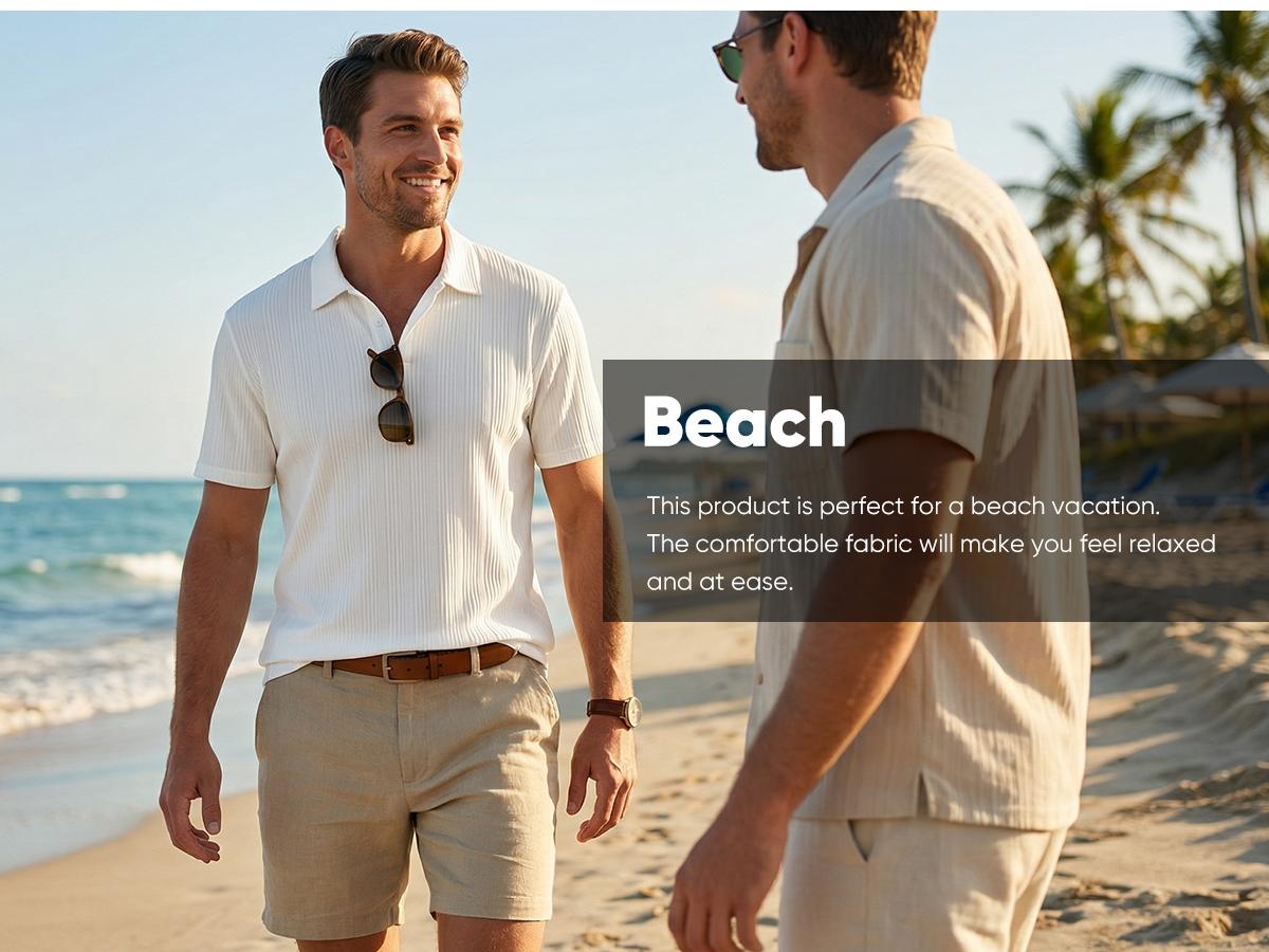 JMIERR 2026 Mens Casual Knit Polo Shirts Stretchy Old Money Textured Short Sleeve Dress Golf Shirts