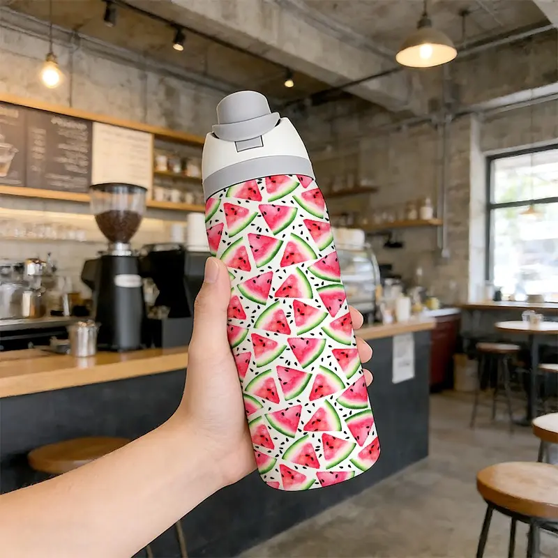 32oz Insulated Tumbler, Stainless Steel Cold & Hot Drink Cup, Creative Watermelon Pattern, Perfect Gift for Women, Home, Outdoor Exercise, Travel