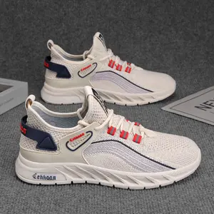 2025 Summer New Men's Shoes Breathable Flyknit Anti-Odor Mesh Shoes Fashion Trendy Korean Style Sports Casual Shoes Trendy Shoes