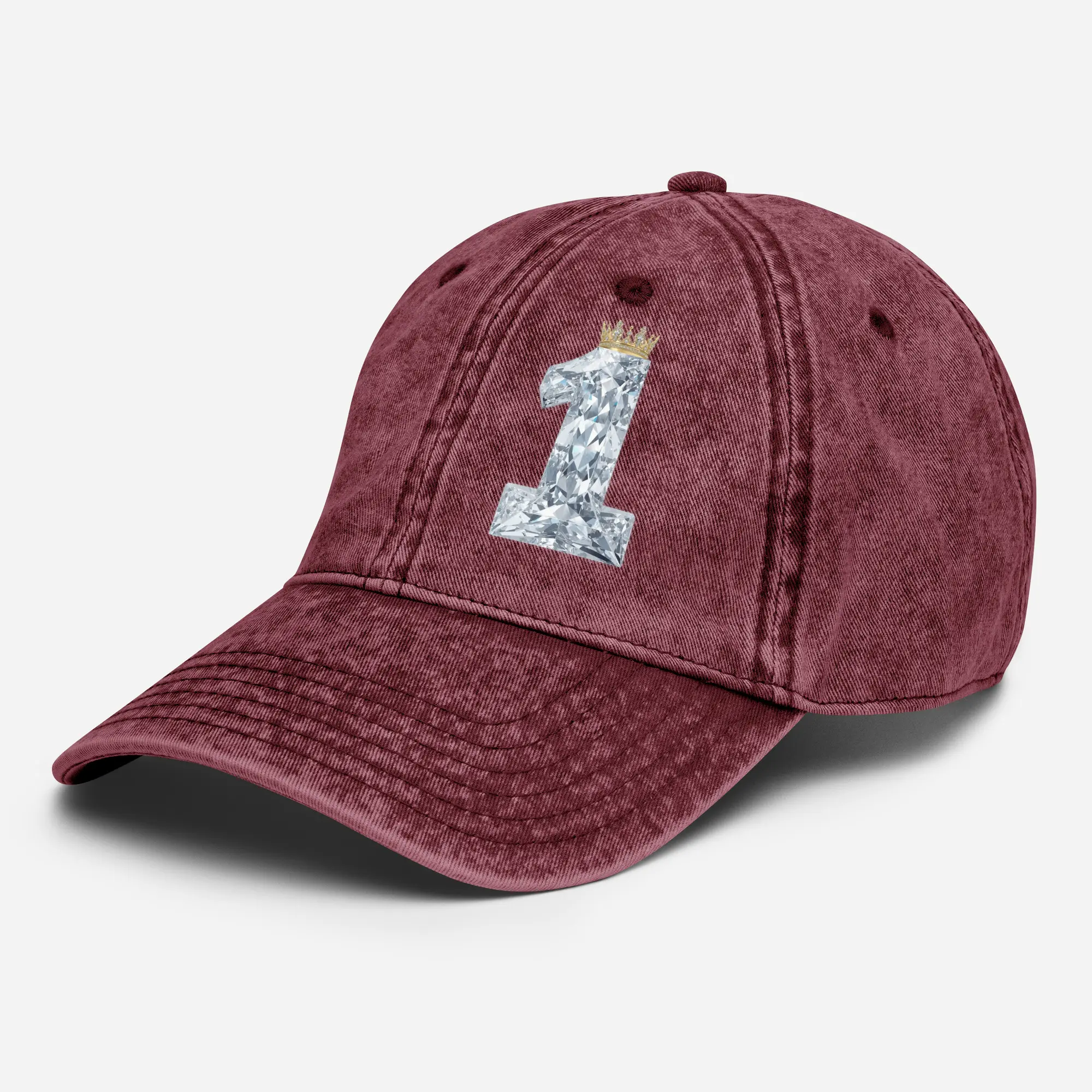 Modern Republic #1 Diamond Graphic Unisex Vintage Washed Cotton Twill Baseball Cap - Low Profile, Memorial Day, Beach Accessory