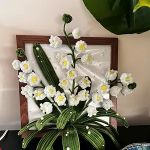 321-piece bluebell flower yarn craft kit, DIY bouquet handmade material pack, 20 realistic bouquet designs suitable for home decoration, gifts, and pipe flowers (blue/purple/pink/white), ideal for DIY projects for craft enthusiasts, Artificial Flowers