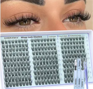 Goddvenus Wispy Lash Clusters Kit Eyelash Clusters Natural Cluster Eyelash Extensions Kit 10-16mm CC Curve Lash Extension Kit For DIY
