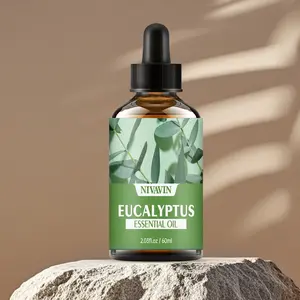 1pc 60ML Eucalyptus Essential Oil Aromatherapy for Diffusers, Humidifiers, Home, Living Room, Bedroom, Bathroom, Fresh Air, Stress Relief, Gift Choice