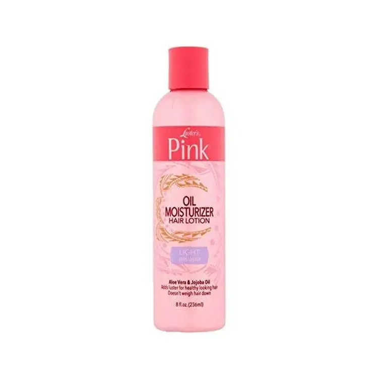 Pink Oil Moisturizer Hair Lotion - 8 oz Light Leave-In Haircare Treatment with Aloe Vera & Jojoba Oil for Daily Moisture, Conditioning, Restoring, Smoothing Shiny Silky Hair, Restore