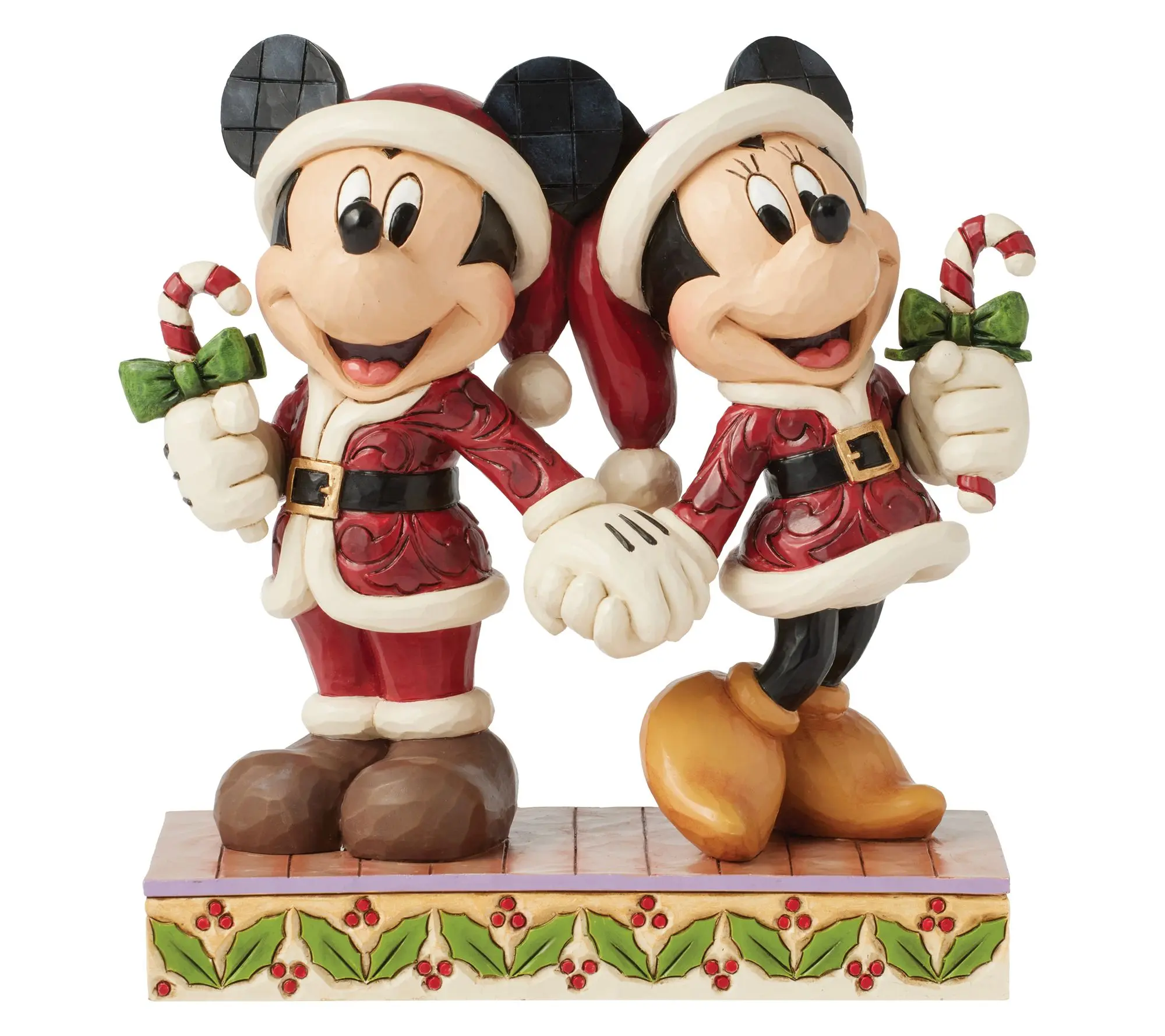 Jim Shore Disney Traditions Mickey & Minnie Candy Canes 6.14in