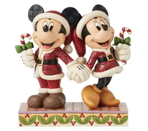 Jim Shore Disney Traditions Mickey & Minnie Candy Canes 6.14in