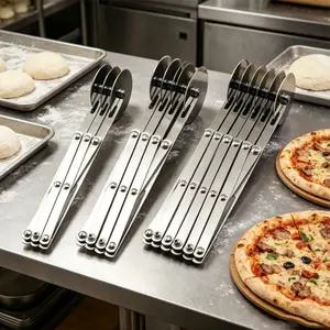 1pc 3/5/7-Wheel Pastry Slicer, Expandable Pizza & Bread Roller Cutter,Food-Grade Stainless Steel, Rust-Resistant & Durable