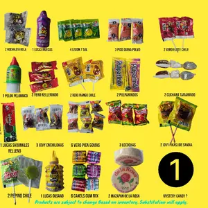 Mexican Candy Variety Pack 50 Pieces Spicy Sweet Assorted Mix with Chili Pepper Powder Watermelon Strawberry Mango Peanuts Sugar Ideal Snack Gift Set