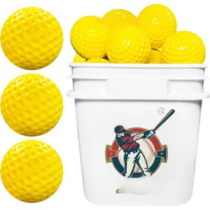 13-Pack 12-Inch Softballs for Pitching Machines &  - High-Density  Softball Practice Balls with Dimpled Surface - Indoor/Outdoor Safe for Hitting, Fielding, Batting Tee Drills