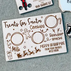 Merry Braaapmas Dirt Bike Milk & Cookie Board | Personalized Santa Treat Tray