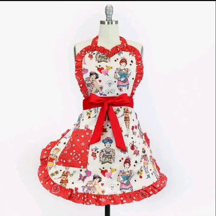Vintage Tattooed Pin Up Apron