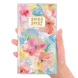 Pocket Calendar 2025-2027, Monthly Planner Jul 2025- Dec 2027 for Purse, 6.7" X 3.7" 30-Month Small Planner, Compact Design with Plastic Sleeve
