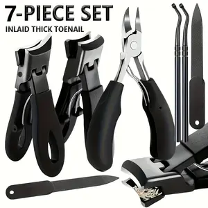 7Pcs Heavy Duty Nail Clipper Set for Thick & Ingrown Toenails, Perfect for Seniors & Middle-Aged, Wide Jaw Toenail Clippers for Ingrown Nails, Professional Podiatry Tools for Men & Women