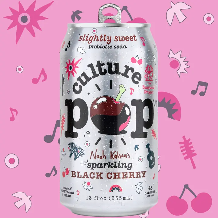 Noah Kahan's Sparkling Black Cherry - Culture Pop Soda - 12 Pack