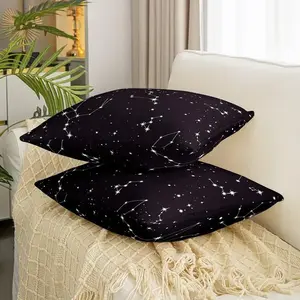 Feelyou 22"x22" Outer Space Throw Pillow Covers - Set of 2 Double-Sided Soft Polyester Custom, Washable, Zip Cushion Cases, Astronomy Galaxy Stars Home Decor Removable Cushions, Custom Cushion Covers, Washable Cushion Covers