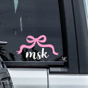 Monogram Bow Car Decal, Custom Vinyl Decal For Women, Cute Car Accessories, Personalized Bow Sticker, Cute Car Accessories, Trending Decals 7