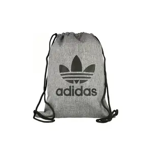 Adidas Originals Three-Stripe Logo Drawstring Training Backpack in Gray, Unisex Couple Style