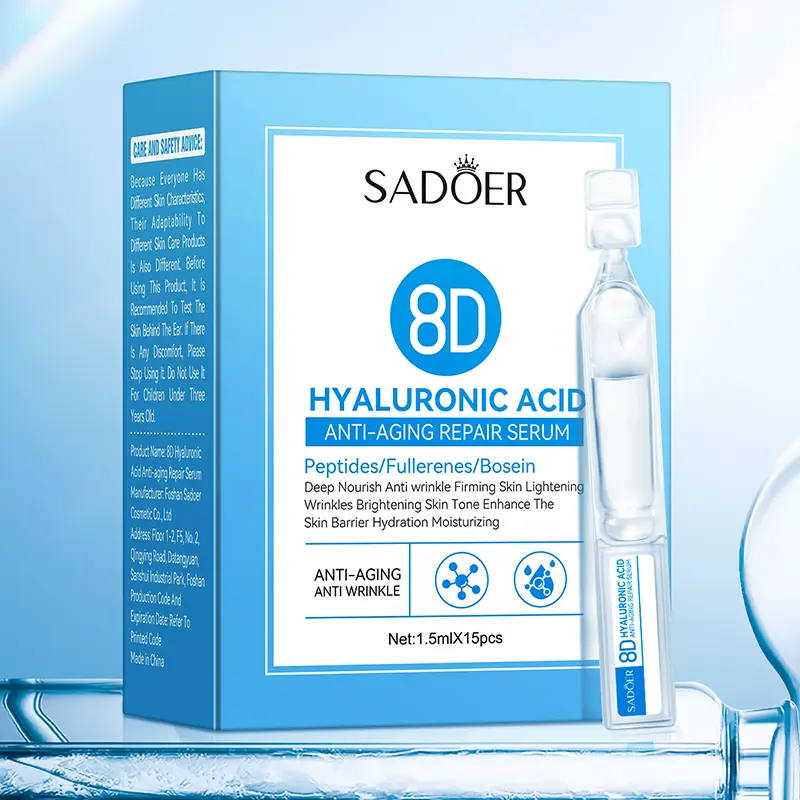 Hydrating Face Serum with Hyaluronic Acid & Copper Peptides for Sensitive Skin Repair, Soothing Post-Microneedling Barrier Support, 15 Single-Use Vials, Face Care Products