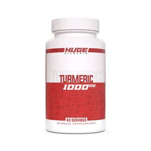 HUGE Supplements Turmeric 1000mg - Natural Gut Booster Spice for Optimum Fitness & Healthcare - 60 Servings - 120 Capsules Dietary Supplement