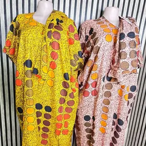Dera Abayas - Vibrant Polka Dot Pattern Caftan, Available in Mustard & Beige, Maxi Length, Loose Fit, Ideal for Festive Wear