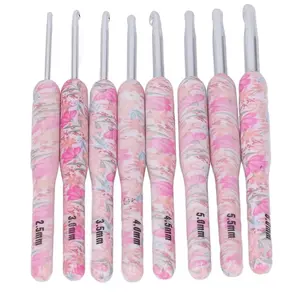 Flower Pattern Crochet Hook Set, 8 Counts/set Crochet Needle, Crochet Hook for Home Use, DIY Crochet Supplies, Crochet Items Accessories, Gift for Mom & Grandmother, Crochet Set Kit