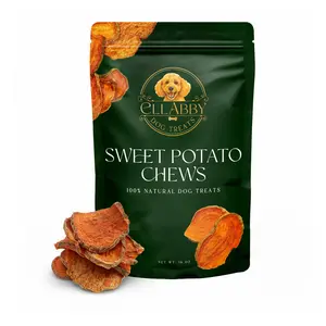 Ellabby Sweet Potato Chews 16 oz - 100% All Natural Gently Dehydrated Sweet Potato Slices for Dogs, Grain-Free, Low Calorie, High Fiber, Digestive Support, Chewy Slices