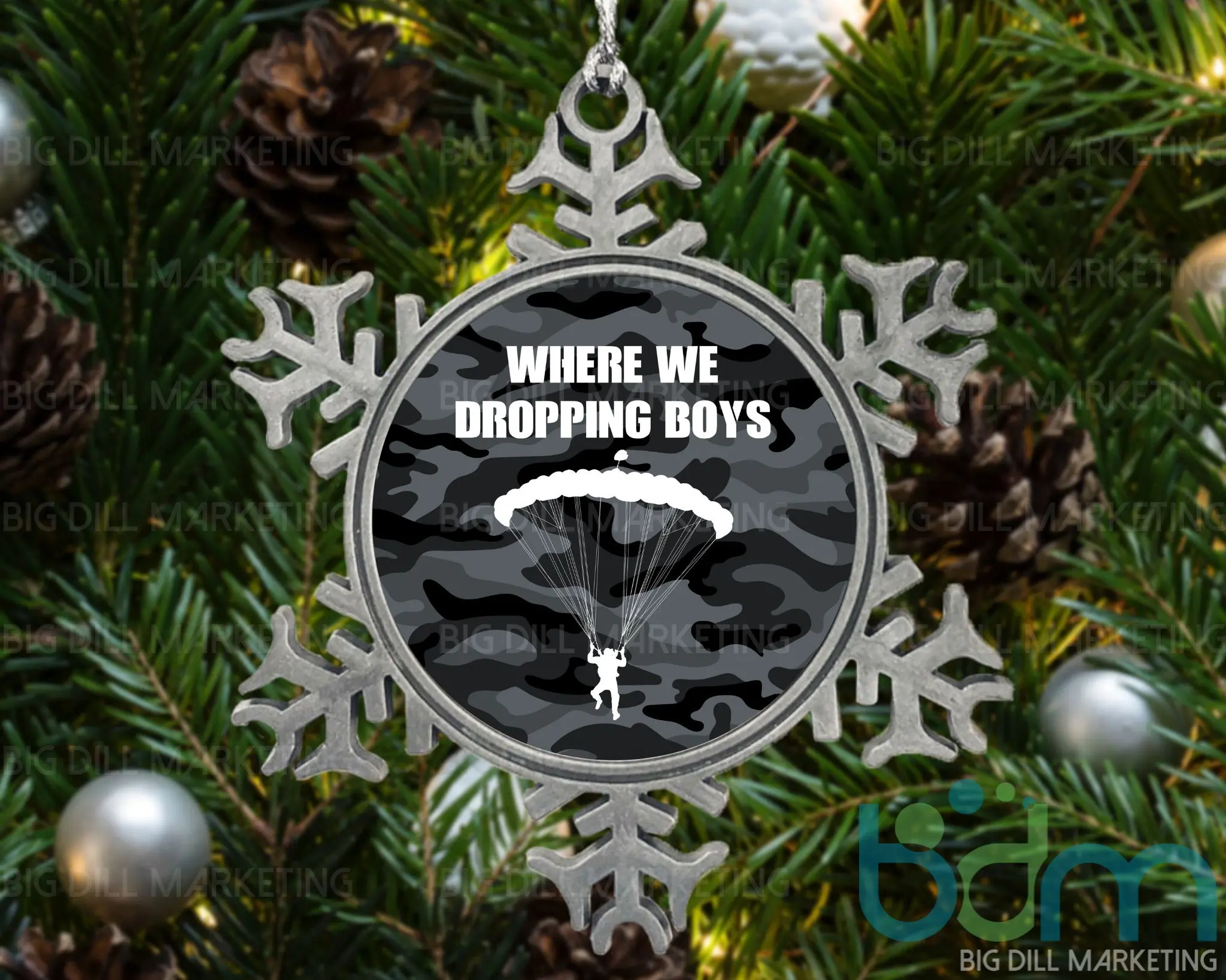 Where We Dropping Boys Snowflake Christmas Ornament | Video Game Ornament | Battle Royale | Boyfriend Gift