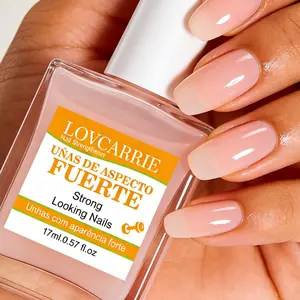 LOVCARRIE Light Pink Nail Strengthener: Enhances nail strength, dries naturally and quickly, ideal for thin, soft nails, boosts shine, and promotes nail care, Flawless Nail Care