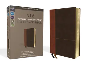NIV, Personal Size Reference Bible, Large Print, Leathersoft, Tan/Brown, Red Letter, Comfort Print by Zondervan [Leatherbound Book]