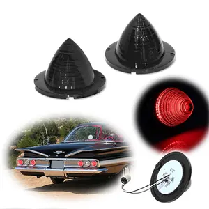 2pcs Smoke Rear Red LED Tail Brake lamps Lights 1960 1961 Impala Bel Air Biscayne El Camino,Replace OEM 654394766430