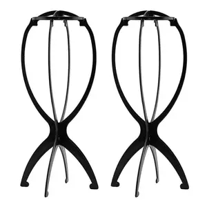 Wig Stand, Wig Head, Portable Wig Holder Wig Head Stand for All Wigs Travel Hair Stylist Gifts for Women 2PC