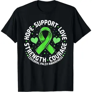 100% Cotton Unisex Cerebral Palsy Support Family Cerebral Palsy Awareness T-Shirt