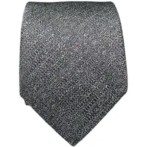 BISSE Necktie - Micro Fabric Men's Tie, Gray Patterned Tie, Men's Necktie