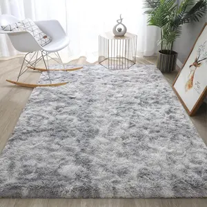 AAFKK Tie-dye Grey Super Fluffy Rug For Bedroom, Shag Fuzzy Area Rug For Living Room Bedroom, Plush Soft Carpet For Girls Boys Kids, Non Slip Throw Rugs For Dorm, Modern Home Decor Aesthetic