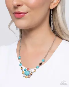 Enigmatic Ease - Blue Necklace