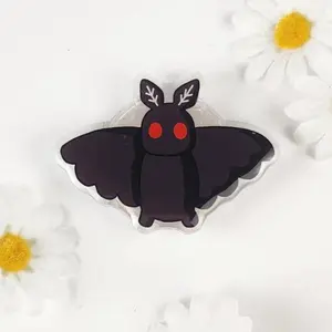 Mothman Pop Socket Hand Drawn Acrylic Phone Grip Epoxy Phone Holder Cute Cryptid Phone Stand Handmade Phone Accessory Gift