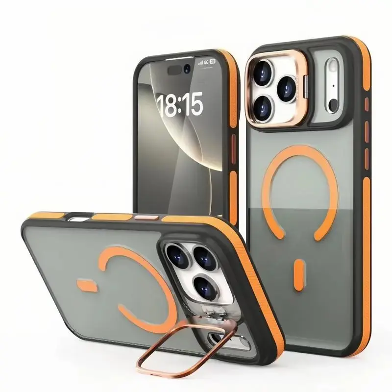 Magnetic Shockproof Hard Shell iPhone Case - Protective Cover & Accessory with Integrated Stand for iPhone 11,12,13,14,14 Plus,15,15 Plus,16,16 Plus,17 Pro Max,17 AIR, Accessories
