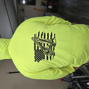 4 SHIRT PACK Hi Vis Long Sleeve Safety Shirt With Hoodie, Quick Dry Polyester Birdeye mesh / Ultra lightweight hoodie shirt Reflective Thin Pullover Long sleeves ( 4 SHIRTS PER ORDER)