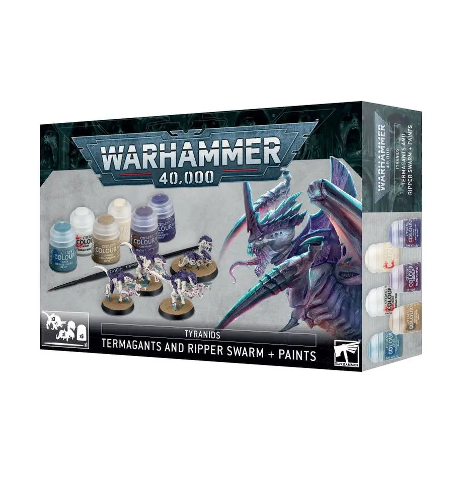Games Workshop Warhammer 40,000: Tyranids Termagants and Ripper Swarm + Paints Set