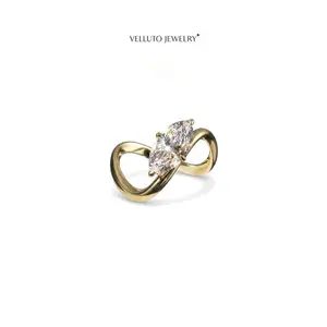 Gold-Plated Moissanite Adjustable Ring, 2.0 Carat Total Weight - Pillow Cut, Perfect Polishing, Mohs Hardness 9.25