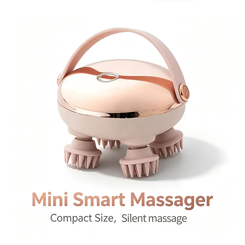 Rechargeable Silicone Head Electric Scalp Massager - USB Charged Beauty Tool Upgrade, 240G Portable Lightweight Handheld Single Unit for Scalp/Body Pain Relief, Pink 1-Button Self-Care Gift