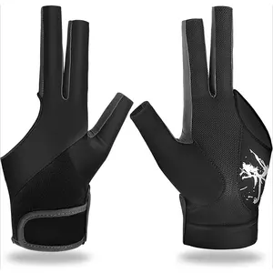Billiard Pool Gloves for Left Hand 3 Finger, Splicing Process, Snooker Cue Sport Glove Popular Sizes for Men & Women