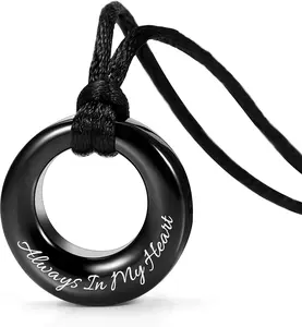 Cremation  Urn Necklace for Ashes for Women Men, Circle of Life Eternity Memorial Pendant Ash