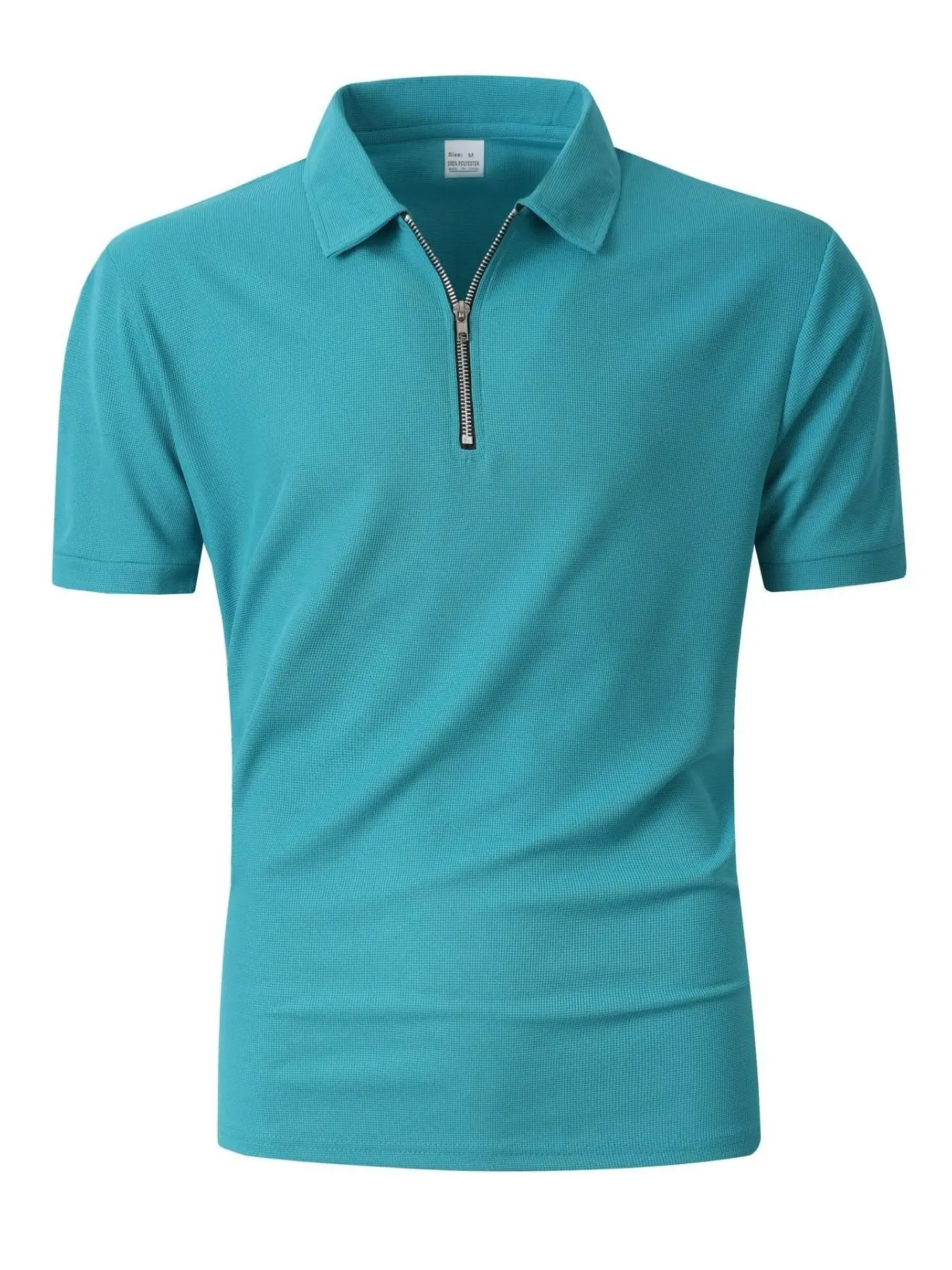 Men's regular short-sleeved polo shirt, casual fashion sport fitness zipper collar top, Casual Sporty Style, suitable for spring, summer and autumn seasons, daily men's clothing, Casual Sportswear
