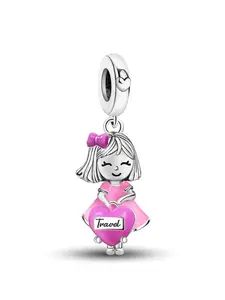 1Pc New Design Travel Girl Charm Beaded Charm DIY Jewelry Making Kit for Bracelet Creative Craft Material Holiday Gift Pendant Women Birthday Gift Daily Wear Accessories Beads Charms Accessories DIY Beading Accessories