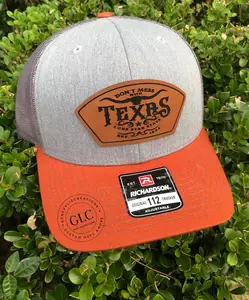 Don’t Mess With TEXAS 112 Richardson Trucker Hat Leatherette Patch/ Texas trucker hat/ Long Star State Texans Hat/ Texas State Hat/ Dad Gift