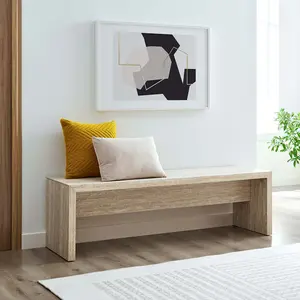 Mirella 62" Faux Travertine Long Bench in Travertine