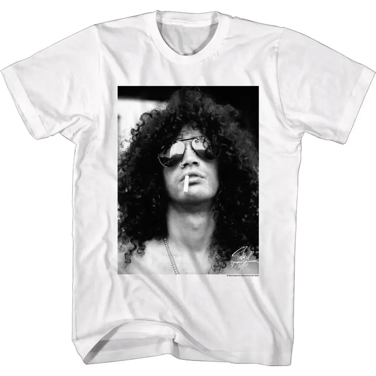 Slash Smoking Profile T-Shirt Basic Cotton Collar